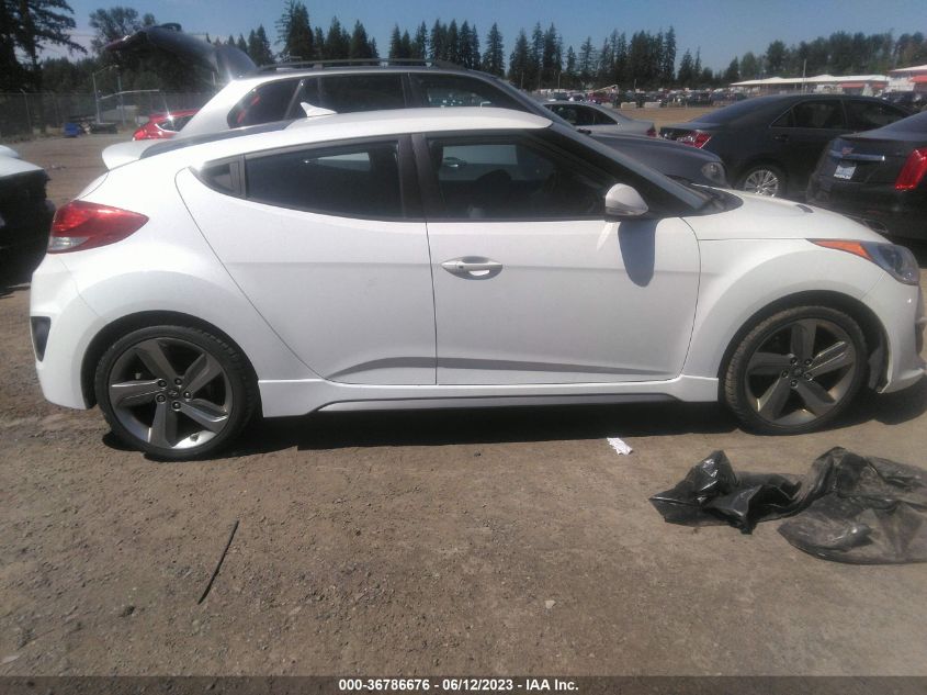 2013 HYUNDAI VELOSTER TURBO W/BLUE INT - KMHTC6AE2DU128591