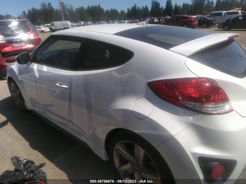 2013 HYUNDAI VELOSTER TURBO W/BLUE INT - KMHTC6AE2DU128591