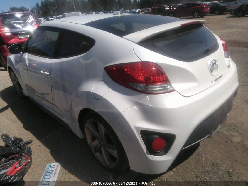 2013 HYUNDAI VELOSTER TURBO W/BLUE INT - KMHTC6AE2DU128591
