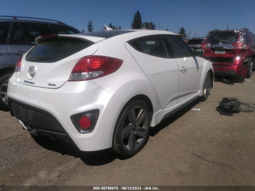 2013 HYUNDAI VELOSTER TURBO W/BLUE INT - KMHTC6AE2DU128591