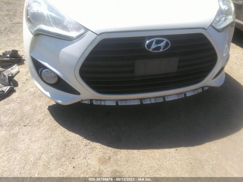 2013 HYUNDAI VELOSTER TURBO W/BLUE INT - KMHTC6AE2DU128591
