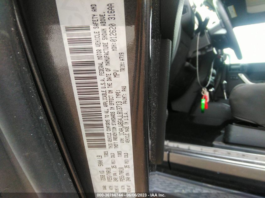 2018 JEEP WRANGLER JK SAHARA 1C4AJWBG4JL813713