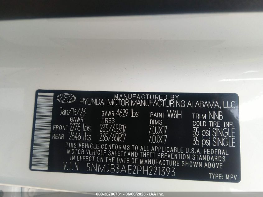 2023 HYUNDAI TUCSON SEL - 5NMJB3AE2PH221393