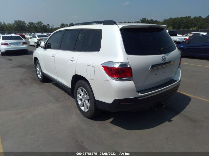 2013 TOYOTA HIGHLANDER - 5TDZK3EH0DS140666