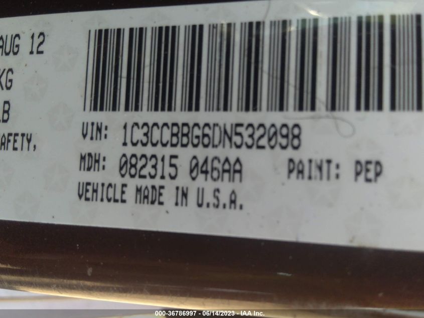2013 CHRYSLER 200 TOURING - 1C3CCBBG6DN532098