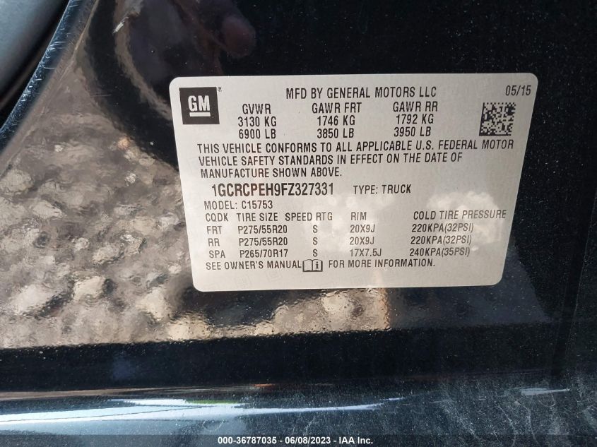 2015 CHEVROLET SILVERADO 1500 LS - 1GCRCPEH9FZ327331