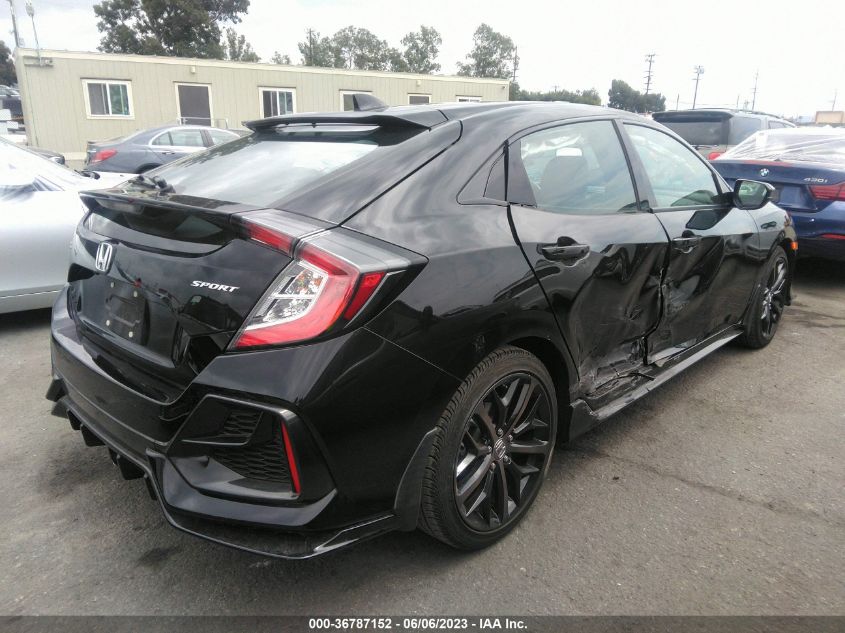 2021 HONDA CIVIC HATCHBACK SPORT - SHHFK7H40MU410629
