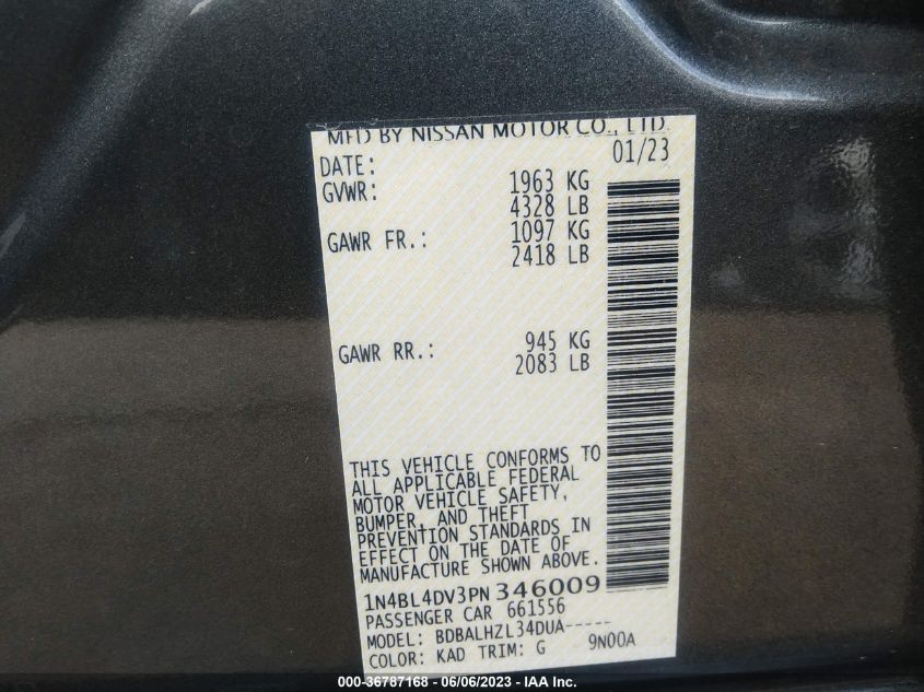 2023 NISSAN ALTIMA 2.5 SV - 1N4BL4DV3PN346009