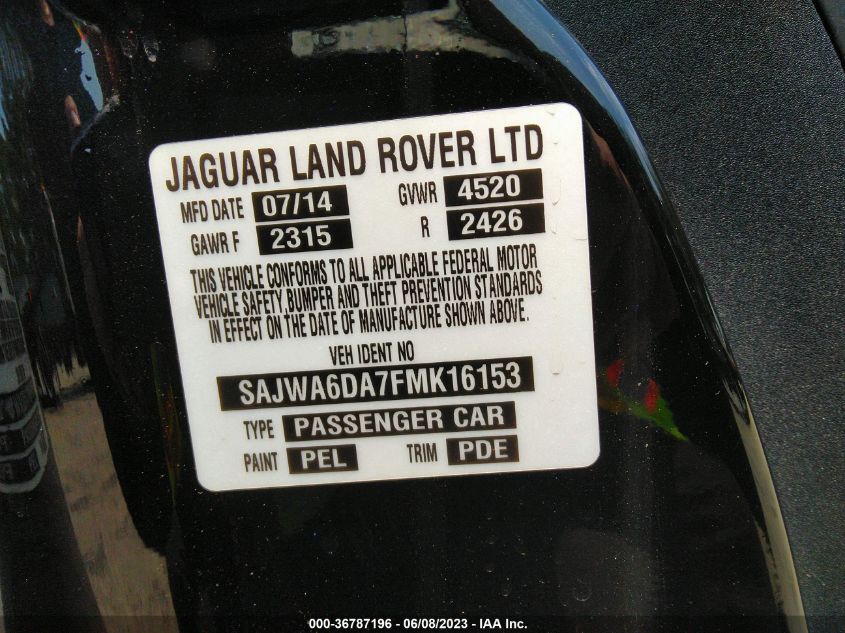 2015 JAGUAR F-TYPE V8 R - SAJWA6DA7FMK16153