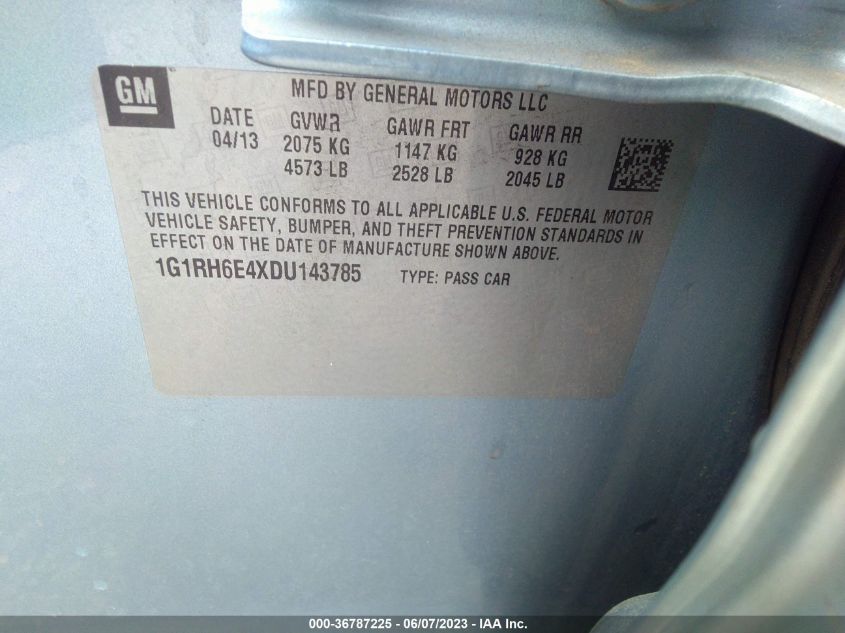 2013 CHEVROLET VOLT - 1G1RH6E4XDU143785