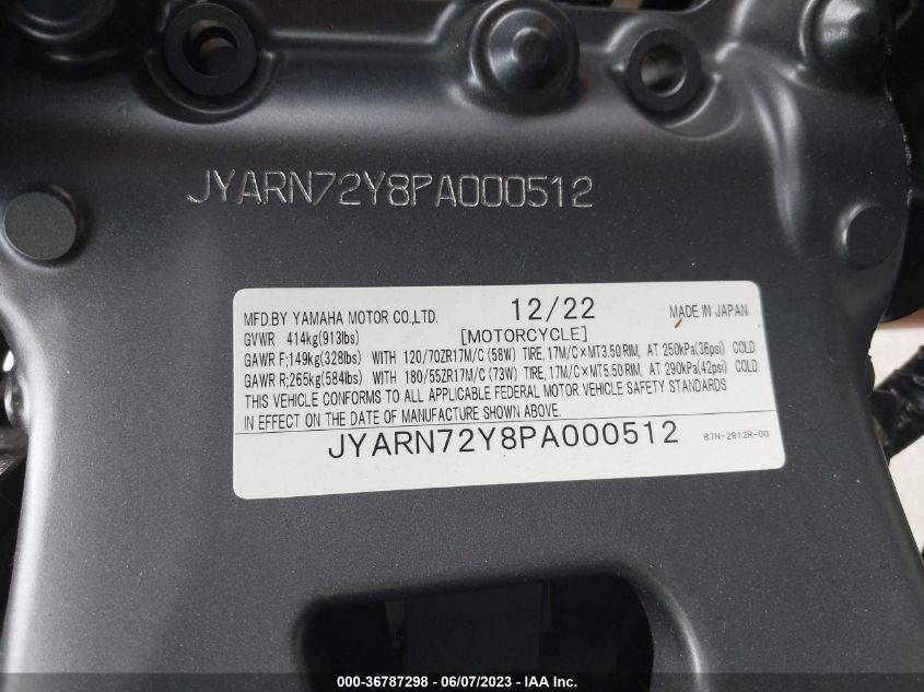 2023 YAMAHA MT09 DC - JYARN72Y8PA000512