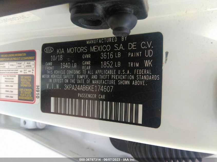 2019 KIA RIO S - 3KPA24AB6KE174607