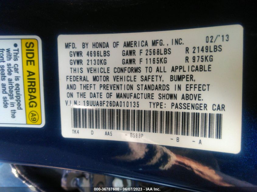 2013 ACURA TL - 19UUA8F26DA010135