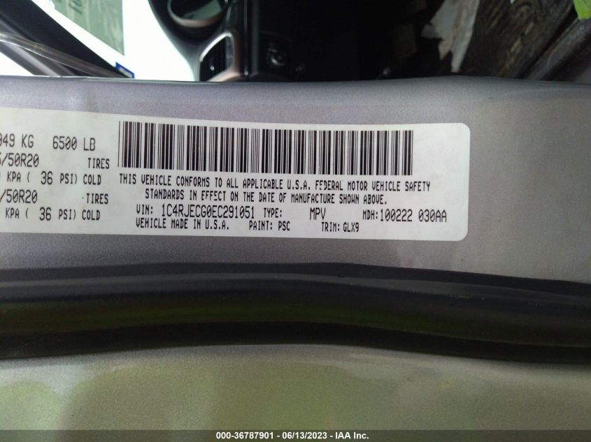 2014 JEEP GRAND CHEROKEE OVERLAND - 1C4RJECG0EC291051