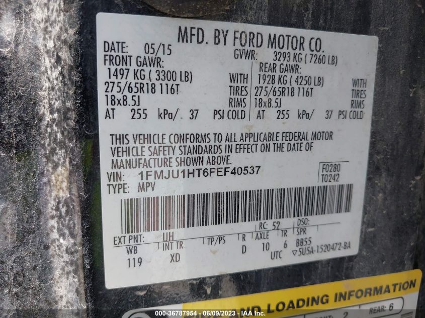 2015 FORD EXPEDITION XLT/KING RANCH - 1FMJU1HT6FEF40537