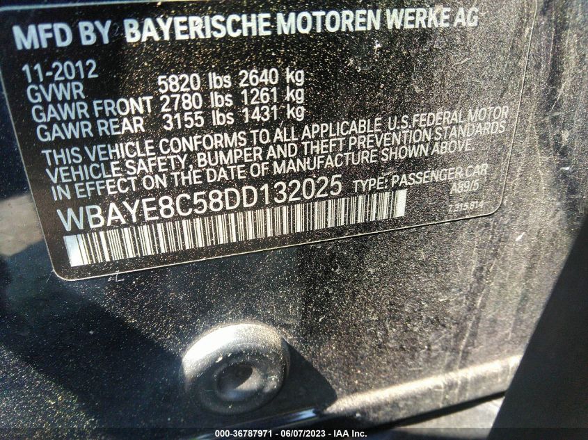 2013 BMW 7 SERIES 750LI - WBAYE8C58DD132025