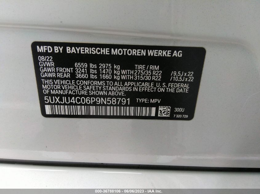 5UXJU4C06P9N58791 BMW X5 M50I 9