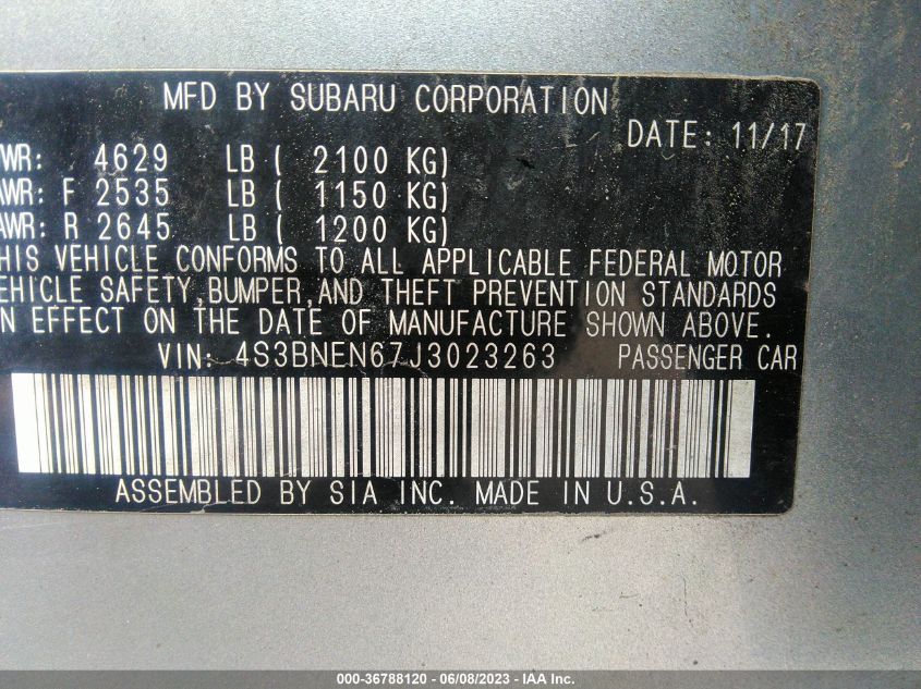 2018 SUBARU LEGACY LIMITED - 4S3BNEN67J3023263