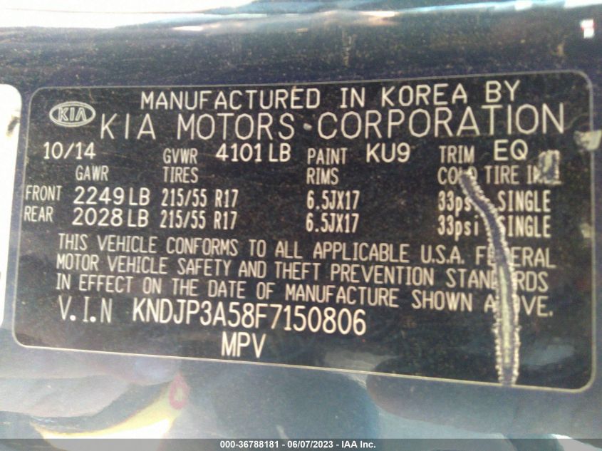 2015 KIA SOUL + - KNDJP3A58F7150806