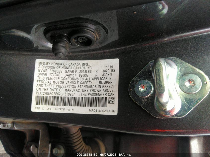 2020 HONDA CIVIC SEDAN LX - 2HGFC2F62LH510957