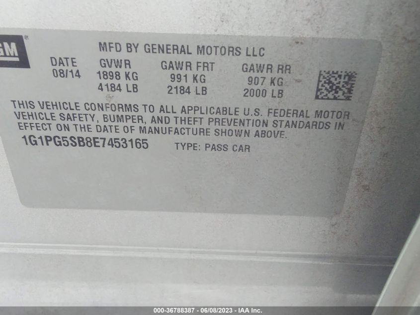 2014 CHEVROLET CRUZE LTZ - 1G1PG5SB8E7453165