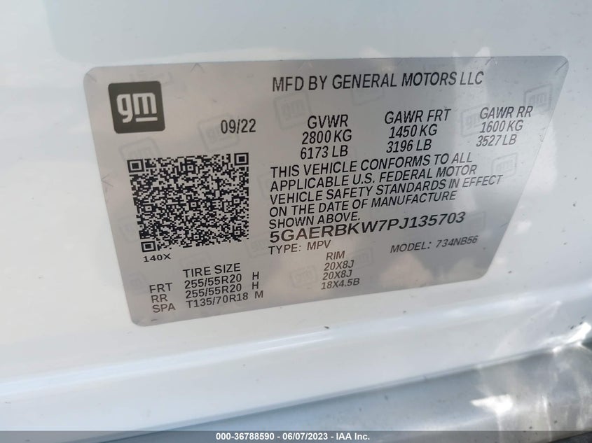 VIN 5GAERBKW7PJ135703 2023 BUICK ENCLAVE ESSENCE