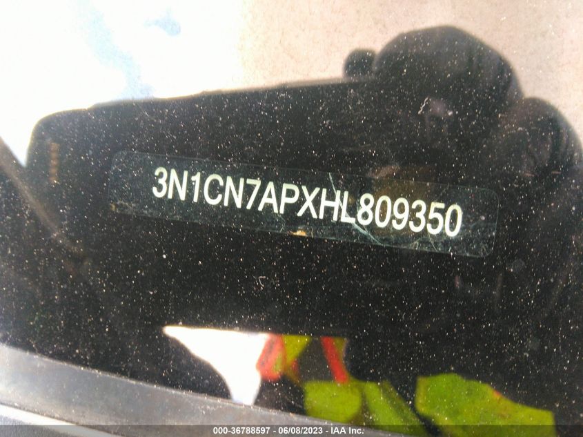 2017 NISSAN VERSA SEDAN SV - 3N1CN7APXHL809350