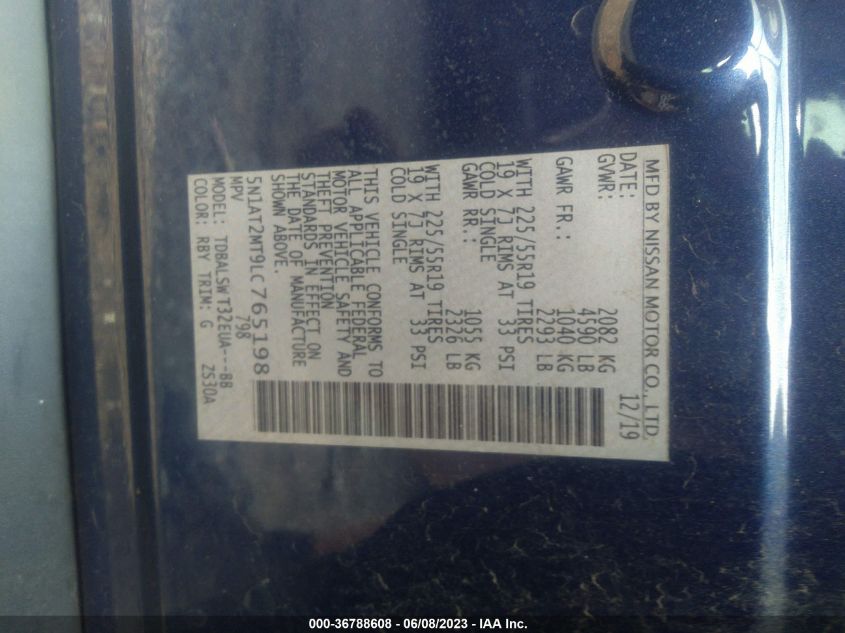 2020 NISSAN ROGUE SL - 5N1AT2MT9LC765198