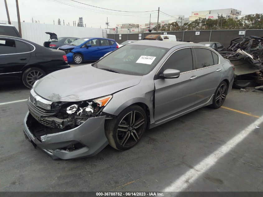 2017 HONDA ACCORD SEDAN SPORT - 1HGCR2F57HA137302