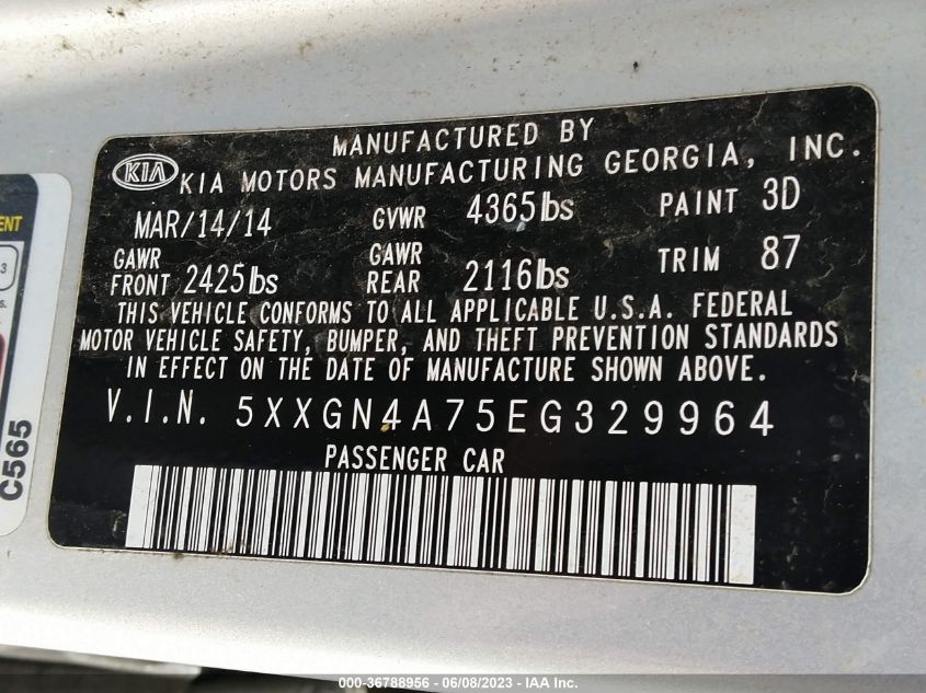 2014 KIA OPTIMA EX - 5XXGN4A75EG329964