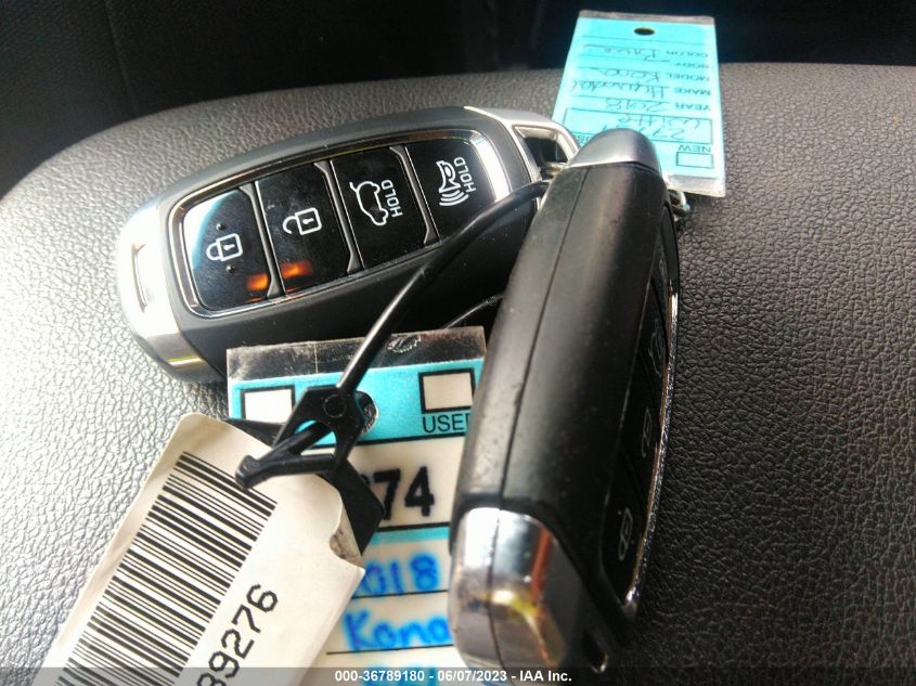 2018 HYUNDAI KONA SEL - KM8K22AA6JU089276