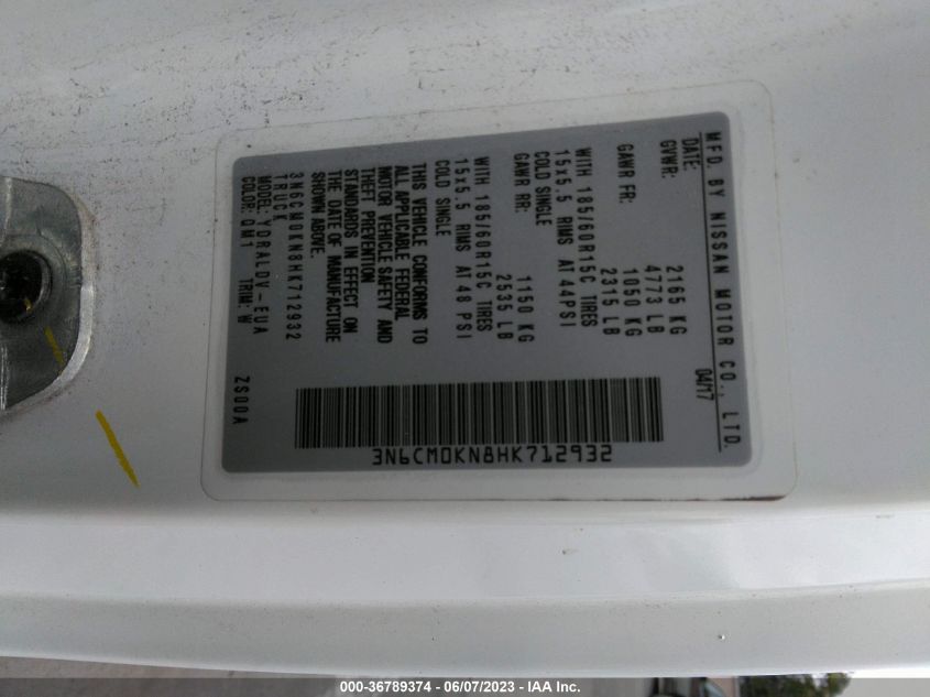 2017 NISSAN NV200 COMPACT CARGO S - 3N6CM0KN8HK712932
