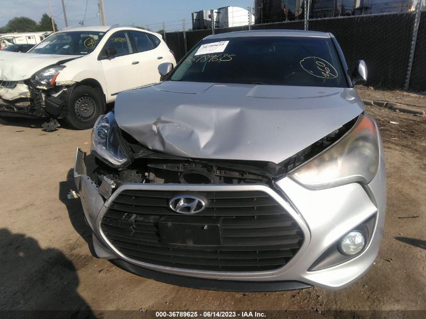 2013 HYUNDAI VELOSTER TURBO W/BLUE INT - KMHTC6AE3DU150907