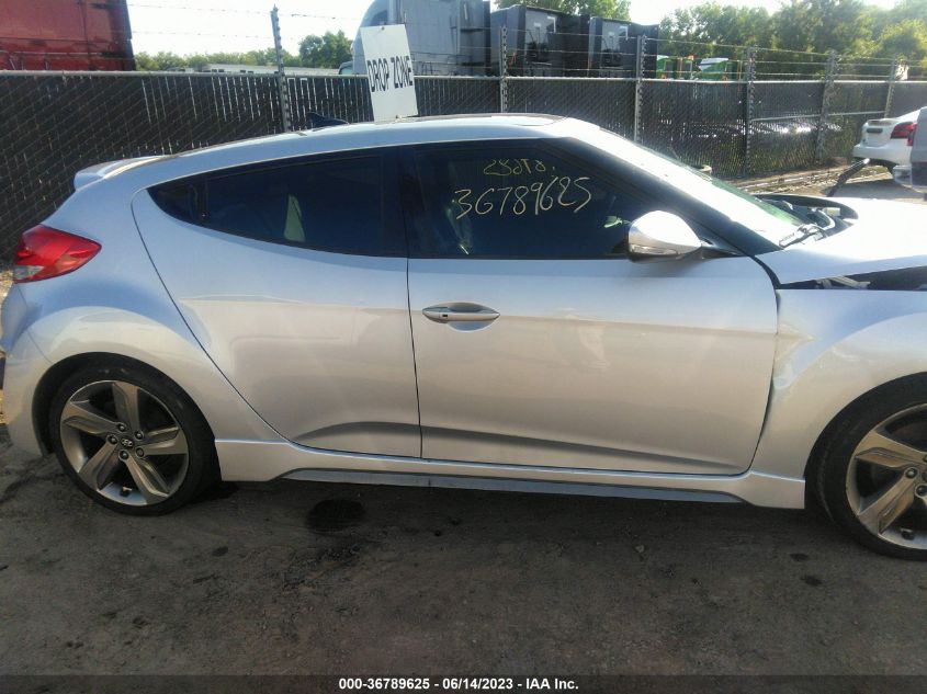 2013 HYUNDAI VELOSTER TURBO W/BLUE INT - KMHTC6AE3DU150907