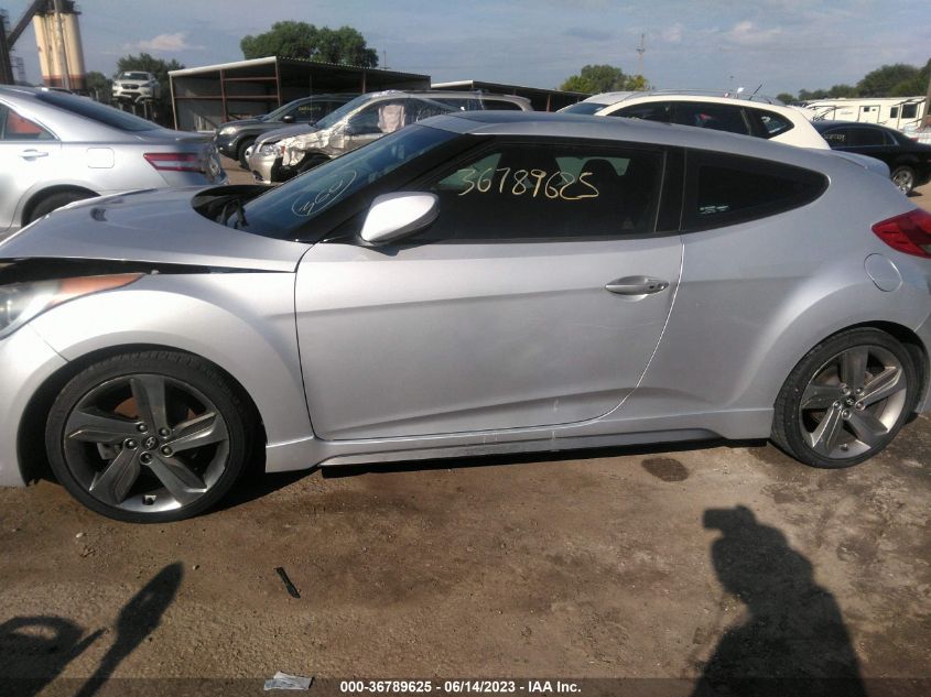 2013 HYUNDAI VELOSTER TURBO W/BLUE INT - KMHTC6AE3DU150907