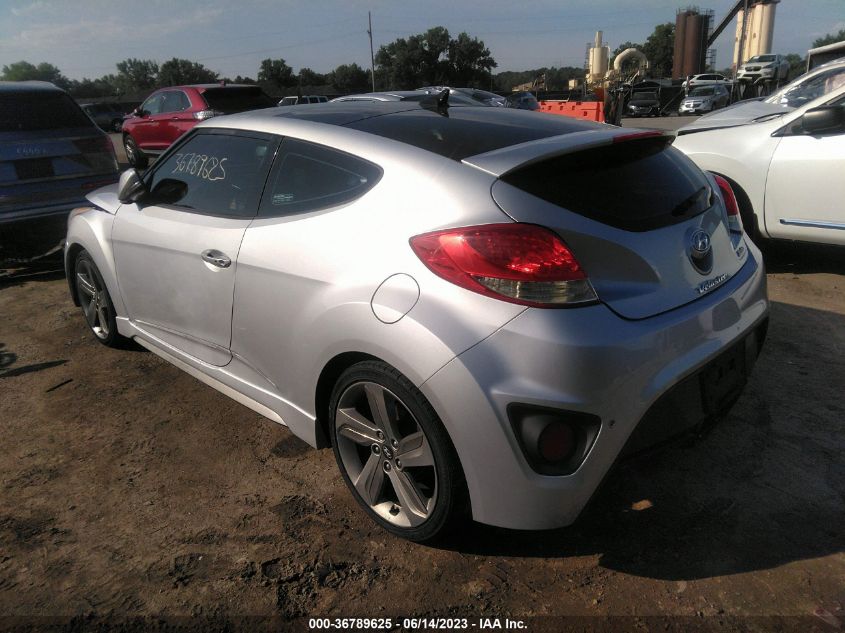 2013 HYUNDAI VELOSTER TURBO W/BLUE INT - KMHTC6AE3DU150907