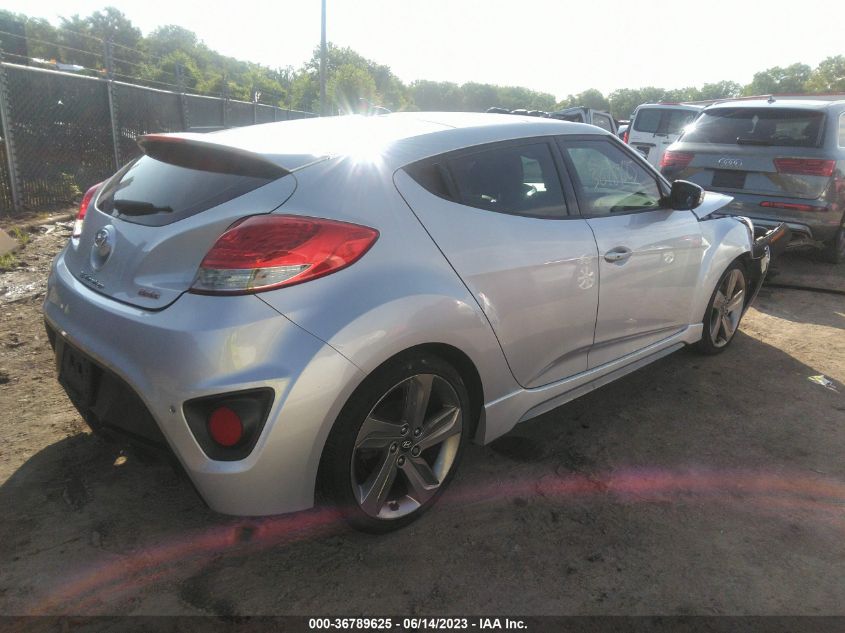 2013 HYUNDAI VELOSTER TURBO W/BLUE INT - KMHTC6AE3DU150907