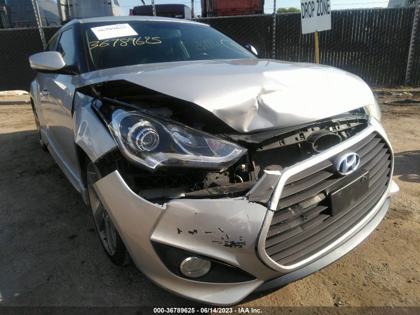 2013 HYUNDAI VELOSTER TURBO W/BLUE INT - KMHTC6AE3DU150907
