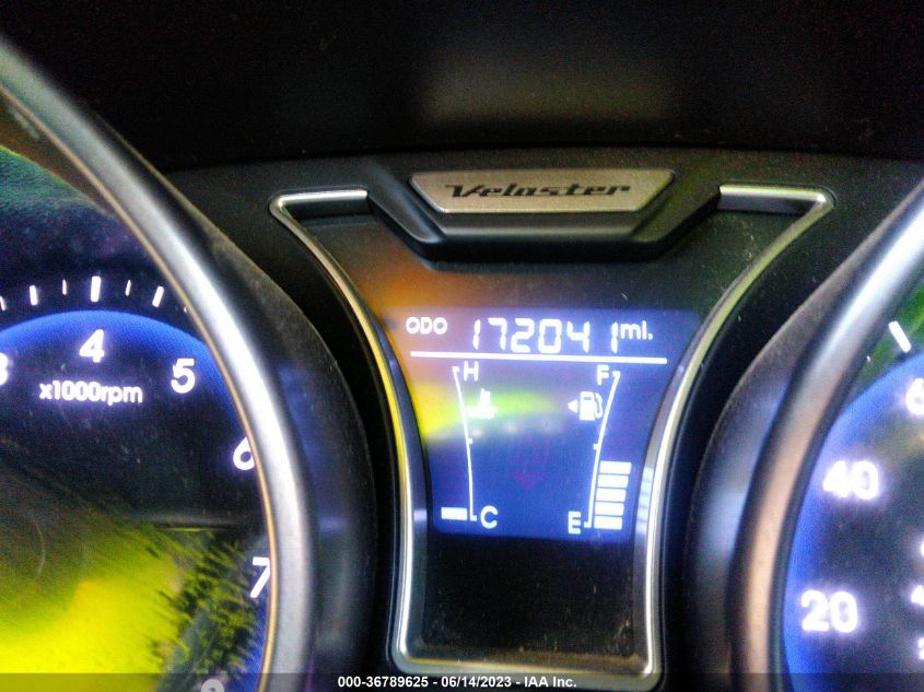 2013 HYUNDAI VELOSTER TURBO W/BLUE INT - KMHTC6AE3DU150907