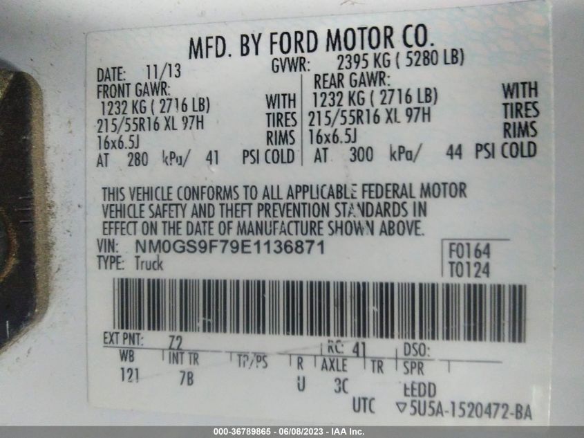2014 FORD TRANSIT CONNECT WAGON XLT NM0GS9F79E1136871