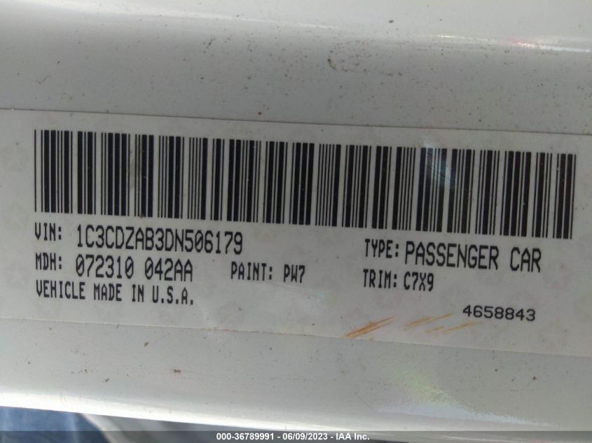 2013 DODGE AVENGER SE - 1C3CDZAB3DN506179