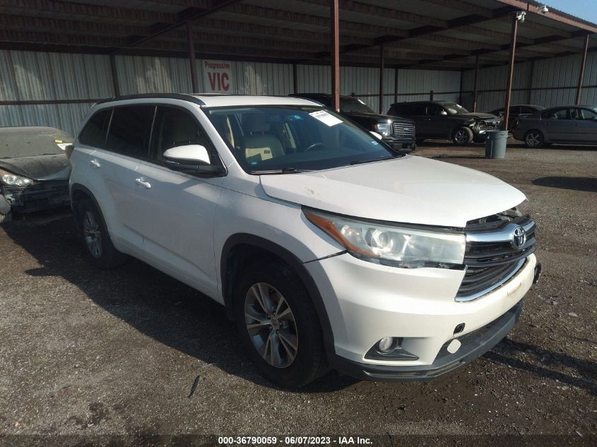 2015 TOYOTA HIGHLANDER XLE - 5TDJKRFH7FS121341