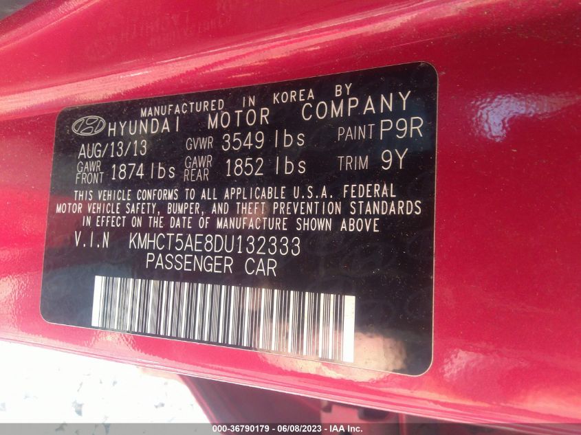 2013 HYUNDAI ACCENT GS - KMHCT5AE8DU132333