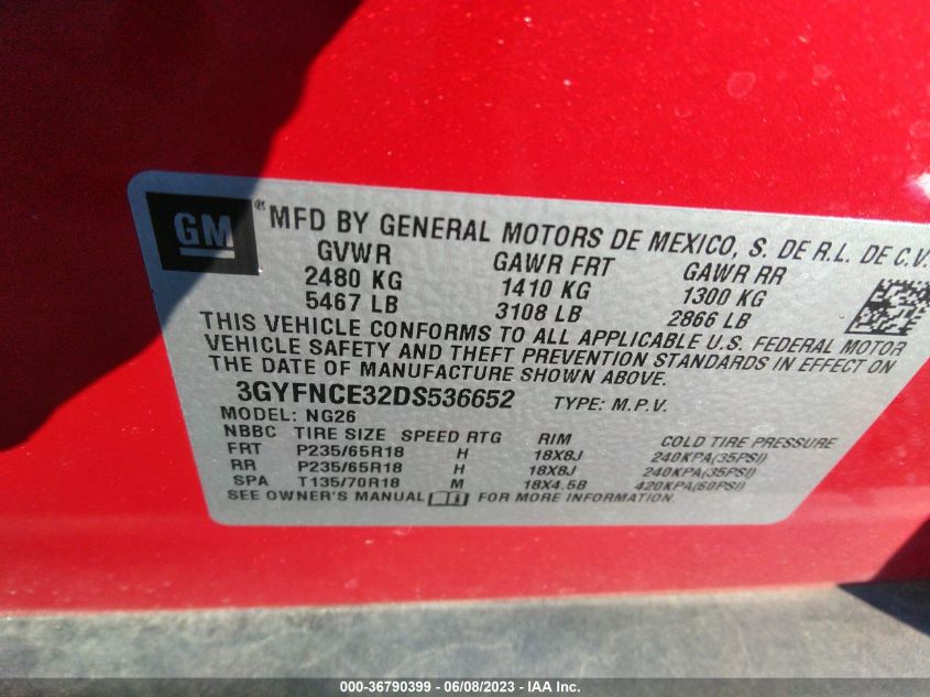 2013 CADILLAC SRX LUXURY COLLECTION - 3GYFNCE32DS536652