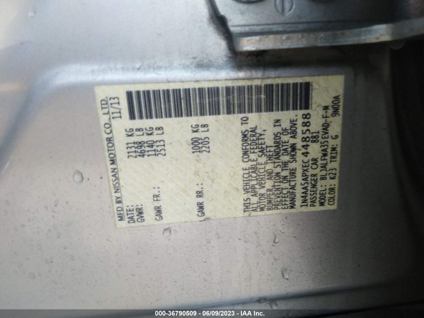 2014 NISSAN MAXIMA 3.5 SV - 1N4AA5APXEC448588