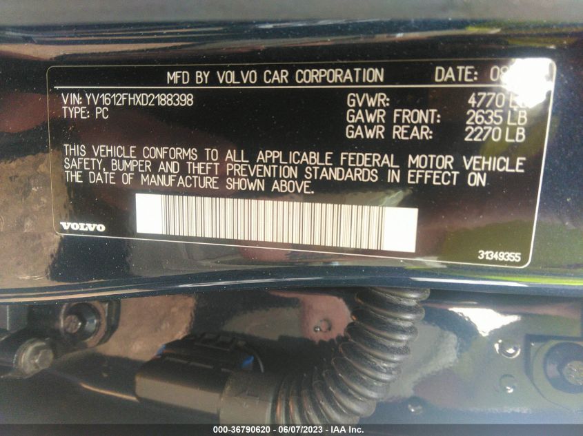 2013 VOLVO S60 T5 - YV1612FHXD2188398
