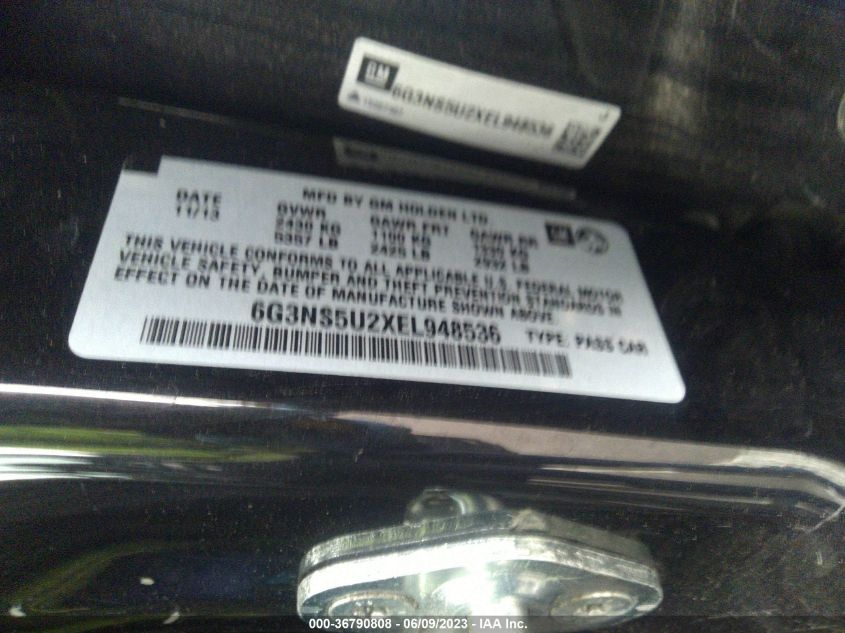 2014 CHEVROLET CAPRICE POLICE PATROL POLICE 6G3NS5U2XEL948536