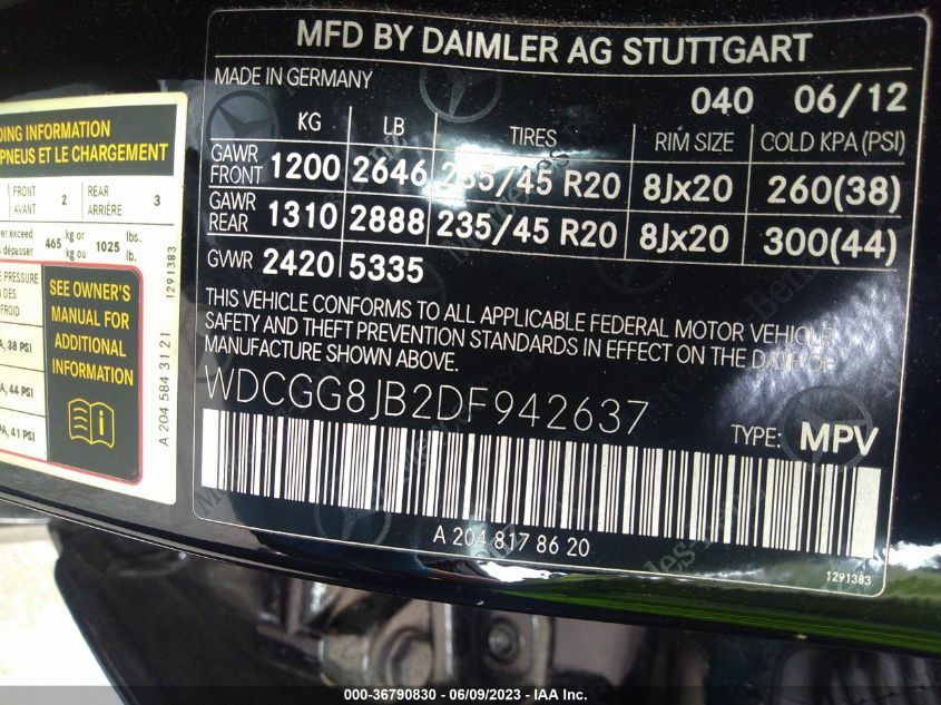 2013 MERCEDES-BENZ GLK-CLASS GLK 350 - WDCGG8JB2DF942637