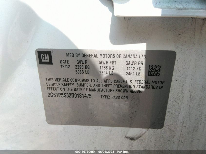 2013 CADILLAC XTS LUXURY - 2G61P5S32D9181475
