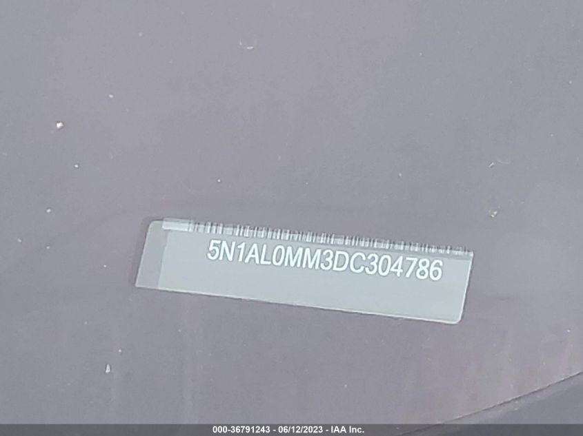 2013 INFINITI JX - 5N1AL0MM3DC304786